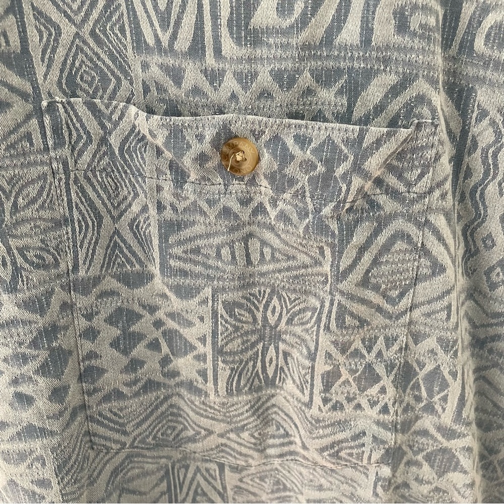 Ono & Company By Liberty House Silk Blend Hawaiian Button Up Shirt Aztec XXL - Picture 5 of 7